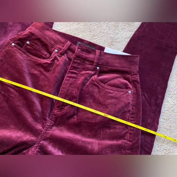 Mauve Garnet Velvet Skinny High Rise Jean Pant - Picture 8 of 10